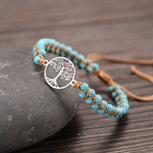 Load image into Gallery viewer, Natural Stone Tree Of Life Charm Bracelets For Women Handmade Beads String Braided Bracelet Yoga Bracelets Jewelry Dropshipping
