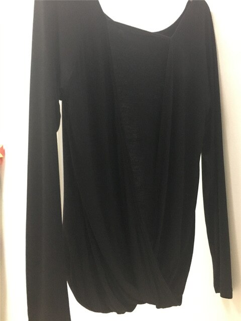 Ropa Deportiva Mujer Gym Loose Yoga Clothing Female Long Sleeved Sweater Shirt Halter Backless Fitness Wear Thin