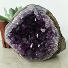 Load image into Gallery viewer, High quality Uruguay stone amethyst geode crystal quartz cluster home decor display amethyste pierre naturelle
