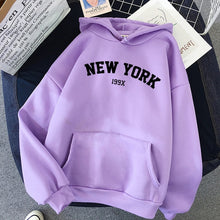 Load image into Gallery viewer, NEW 8 Colors Sweatshirts velvet winter Women&#39;s NEW YORK printing Hooded Female 2020 Cotton Thicken Warm Hoodies Lady Autumn Tops
