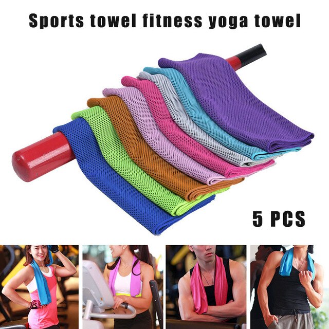 Hot 5 Pcs Cooling Towel Quick Drying Breathable for Sports Fitness Yoga Swimming Travel DO2