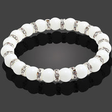 Load image into Gallery viewer, Colorful Crystal Beads Natural White Porcelain Handmade Strand Stone Bracelets Women Men Bracelet Yoga Prayer Buddha Jewelry
