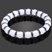 Load image into Gallery viewer, Colorful Crystal Beads Natural White Porcelain Handmade Strand Stone Bracelets Women Men Bracelet Yoga Prayer Buddha Jewelry
