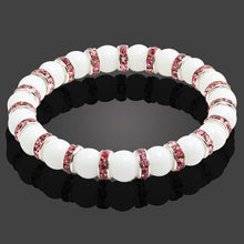 Load image into Gallery viewer, Colorful Crystal Beads Natural White Porcelain Handmade Strand Stone Bracelets Women Men Bracelet Yoga Prayer Buddha Jewelry
