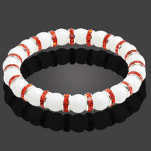 Load image into Gallery viewer, Colorful Crystal Beads Natural White Porcelain Handmade Strand Stone Bracelets Women Men Bracelet Yoga Prayer Buddha Jewelry
