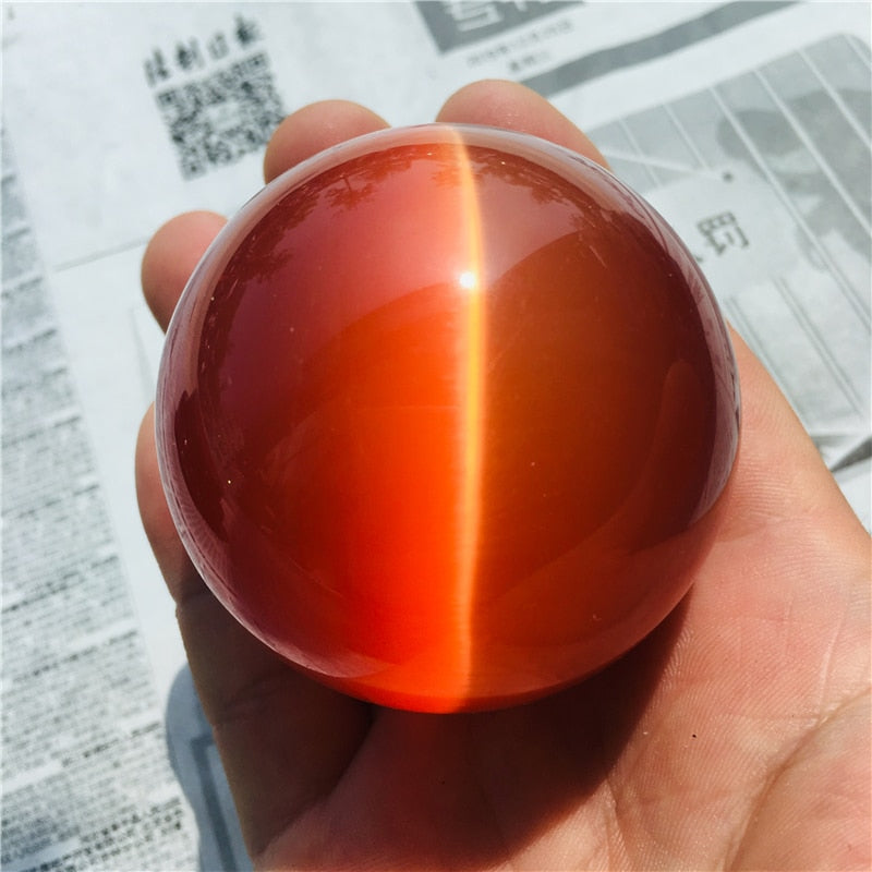 4-10cm Natural red cat eye crystal ball divination energy stone ball photography decorative ball