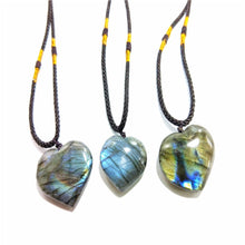 Load image into Gallery viewer, Natural Irregular Labradorite Pendant Necklaces Energy Stone Women Men Heart Pendant For Diy Jewelry Making Earring Necklace
