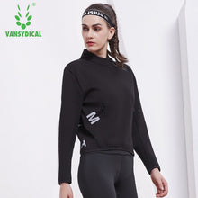 Load image into Gallery viewer, Vansydical Autumn Winter Sports Running Yoga Tops Women&#39;s Slim Long Sleeve Letters Pullover Outdoor Fitness Workout Sweater
