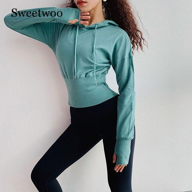 SWEETWOO Running Jacket Hoodie Women Sportswear Sport Jacket Women Long Sleeve Sweater Female Yoga Running Fitness Jacket