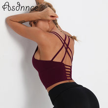 Load image into Gallery viewer, Women&#39;s Sexy Cross Shoulder Strap Shockproof Sports Beauty Back Bra Yoga Fitness Underwear Fashion Running Training Tights
