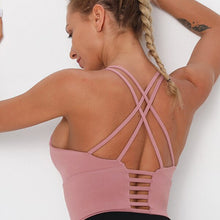 Load image into Gallery viewer, Women&#39;s Sexy Cross Shoulder Strap Shockproof Sports Beauty Back Bra Yoga Fitness Underwear Fashion Running Training Tights
