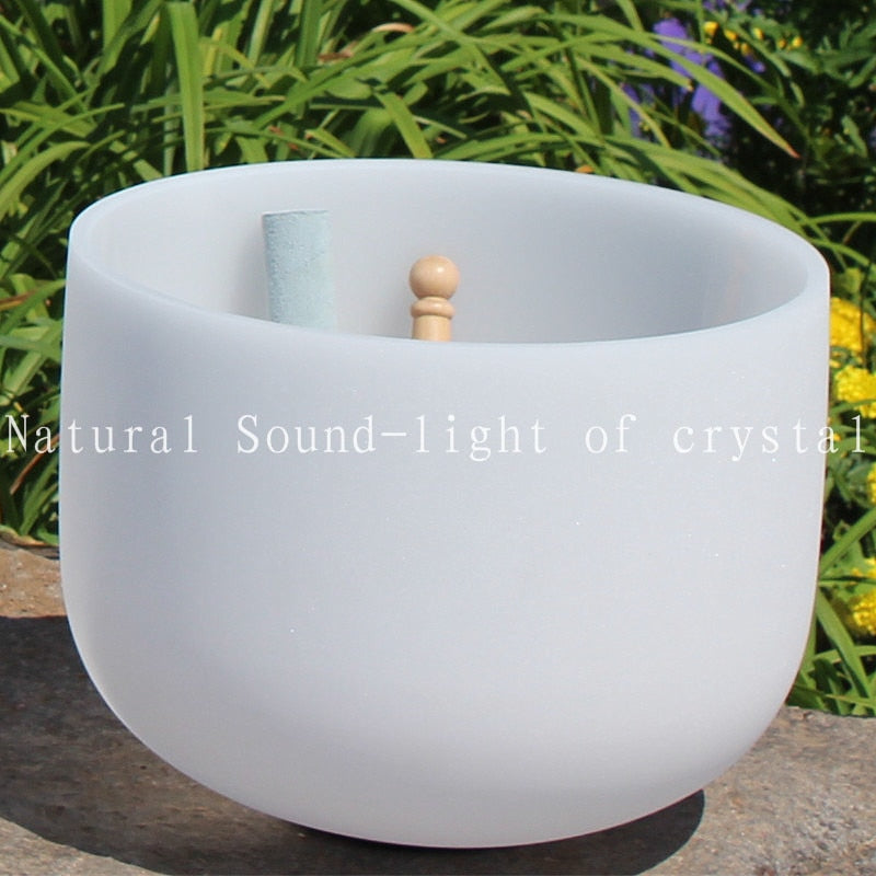 Chakra frosted 11 inch quartz crystal singing bowl chakra meditation & yoga tapestry Sound Bowl