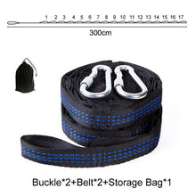 Load image into Gallery viewer, 2 Pcs 300*2.5cm Super Strong Yoga Hammock Strap Belt w/ Buckle Portable Study Tent Hammock Hanging Tree Rope Load Bind Rope
