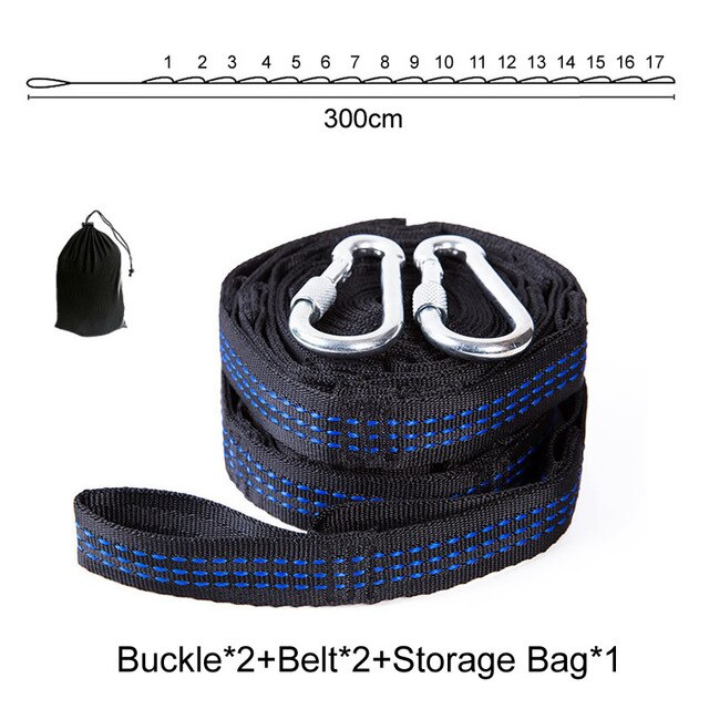 2 Pcs 300*2.5cm Super Strong Yoga Hammock Strap Belt w/ Buckle Portable Study Tent Hammock Hanging Tree Rope Load Bind Rope