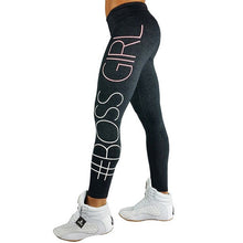 Load image into Gallery viewer, Women&#39;s Workout Leggings Fashion Side Letters Print Skinny Leggings High Waist Push Up Mujer Leggings Women Breathable Slim Pants
