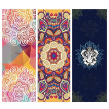 Load image into Gallery viewer, Natural Rubber Yoga Mats 1830*680*4MM Slip-resistant Yoga Mats Yoga High Temperature Suede Fabric Printing Folding Fitness Mat
